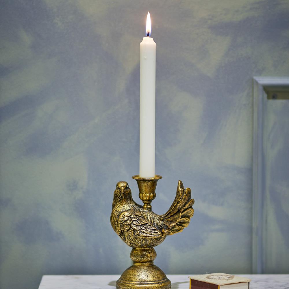 Bloomingville Fosna Kerzenhalter Messing Polyresin Vogel Weihnachtsdeko