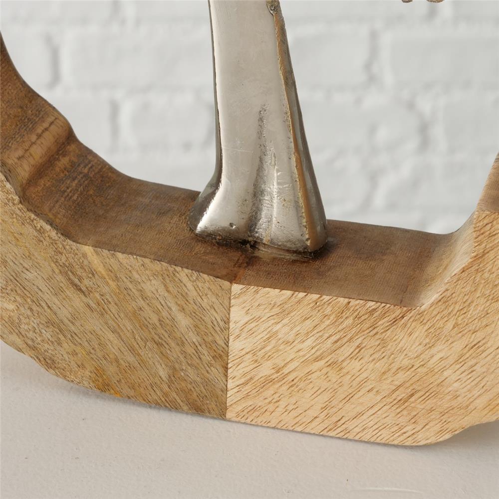 BOLTZE Dekoaufsteller Tree, Holzscheiben-Optik mit Aluminium-Baum in Silber