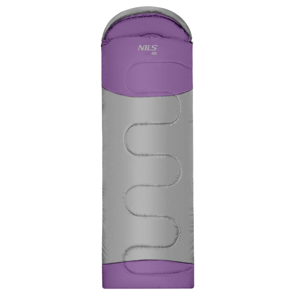 NILS CAMP Schlafsack Größe M Grau-Violett - Mumienschlafsack für Outdoor, Trekking & Camping