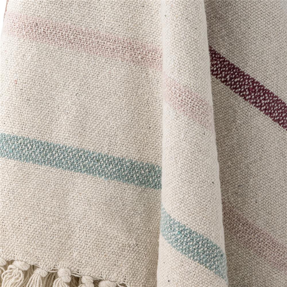 Bloomingville MINI Frey Decke, gestreift, Recycelte Baumwolle, Kinderzimmer, dänisches Design