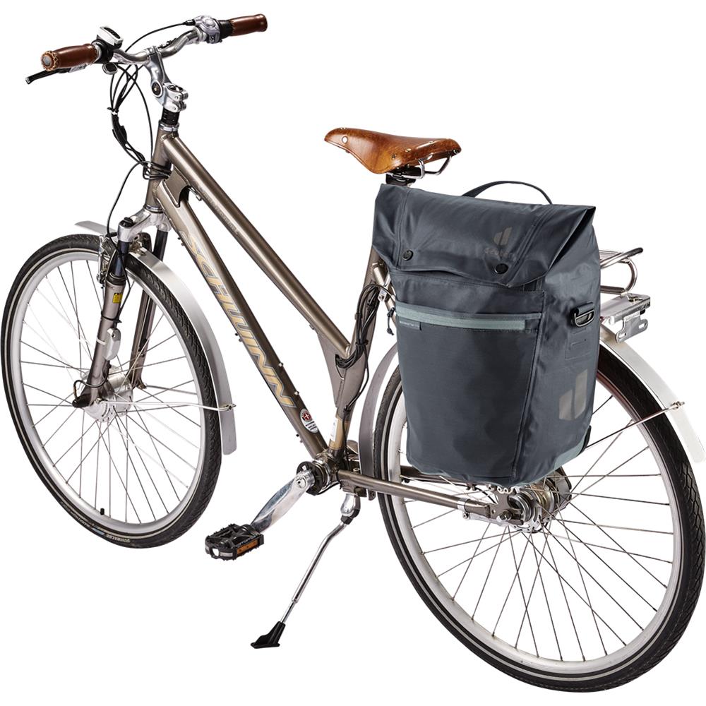 deuter Mainhattan, Fahrradtasche, graphite-shale (grau), 17L+10L, mit Bagfix-Halterung und Laptopfach