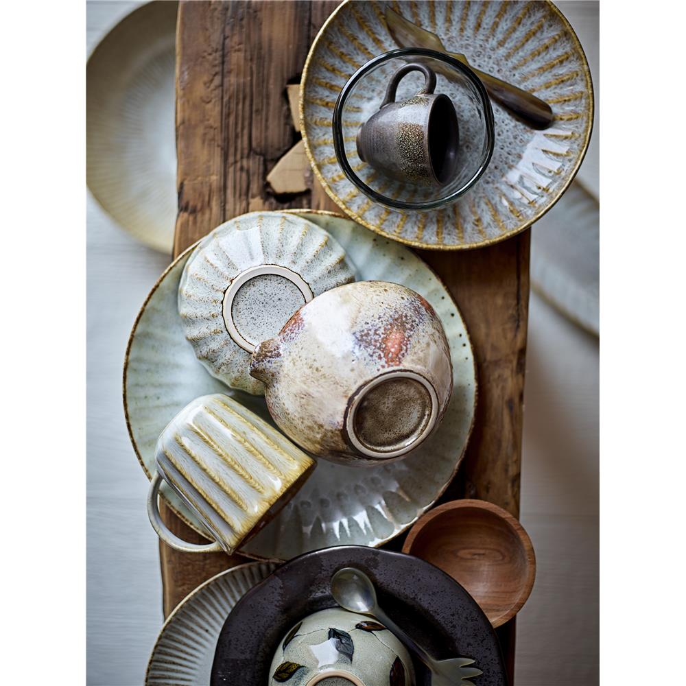 Bloomingville Fleur Teller, Natur, 27cm, Steingut, dänisches Design