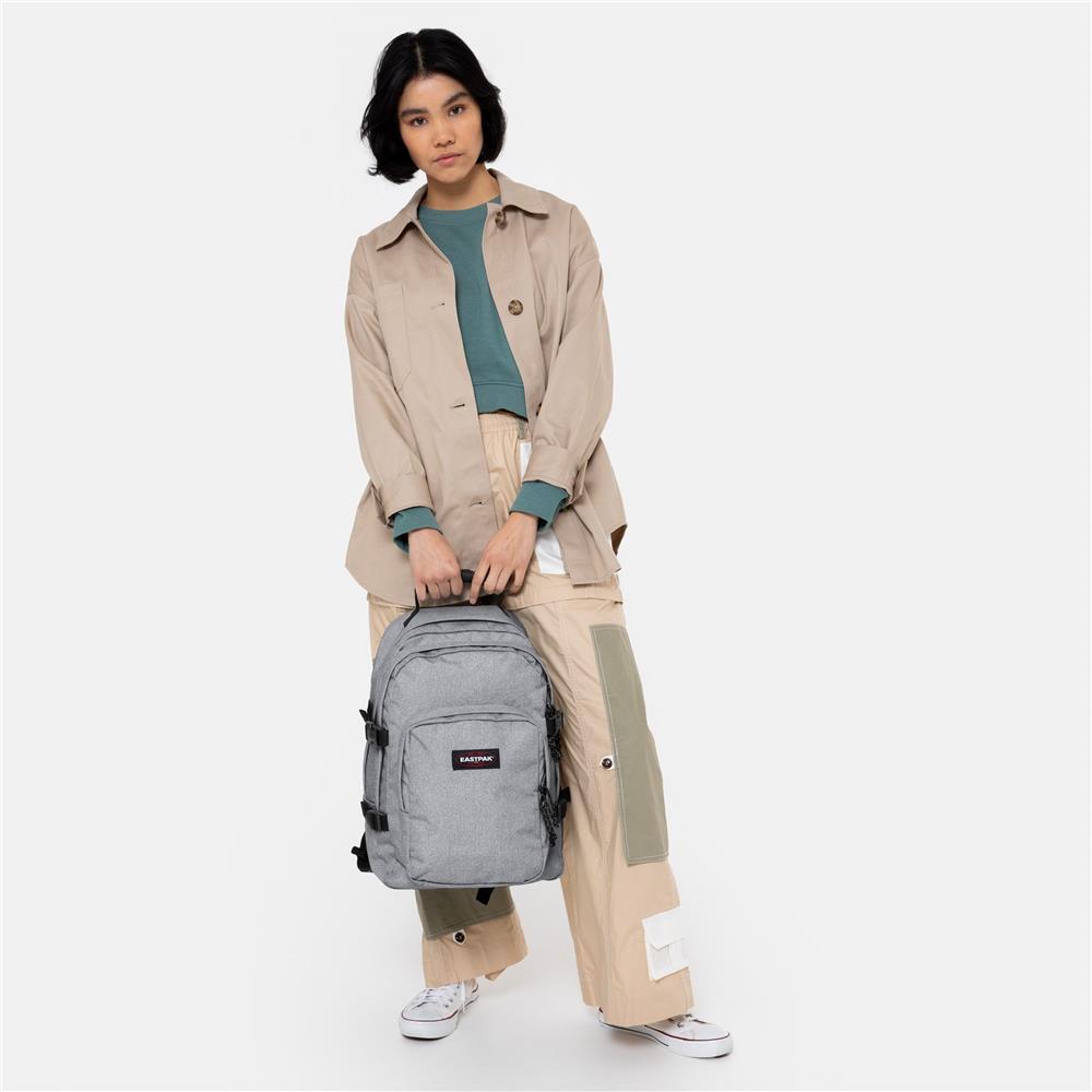 Eastpak PROVIDER, Großer Rucksack, Sunday Grey (grau), 33L, mit Flaschenhalter und Laptopfach