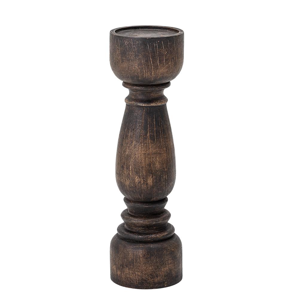 Bloomingville Theron Kerzenständer, Braun, 48 cm, Handgeschnitztes Mangoholz, Rustikales Design