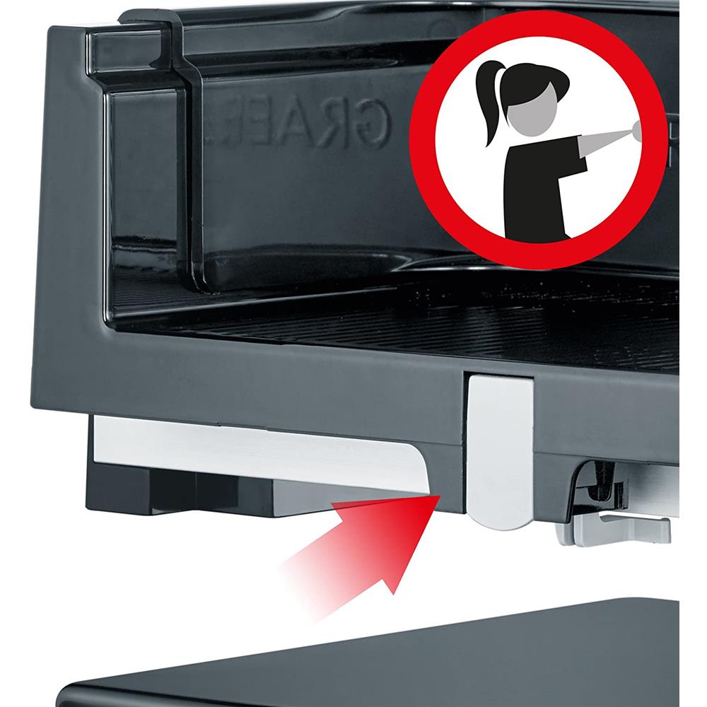 GRAEF Allesschneider SlicedKitchen S11002 schwarz Edelstahl-Wellenschliffmesser und Kindersicherung