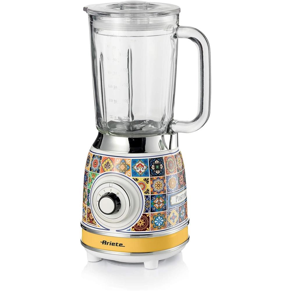 Ariete Positano Standmixer, Mediterranes Design, Glasbehälter 1,5L, Smoothie Maker, 1000W