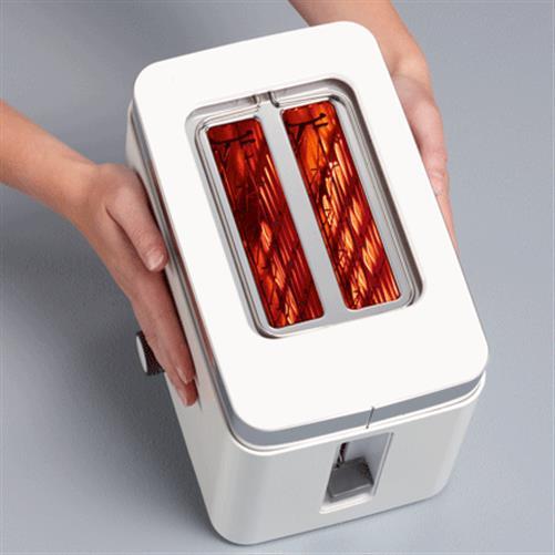 GRAEF 2-Scheiben-Toaster TO61 Weiß Brötchenaufsatz Auftaufunktion wärmeisoliertes Gehäuse
