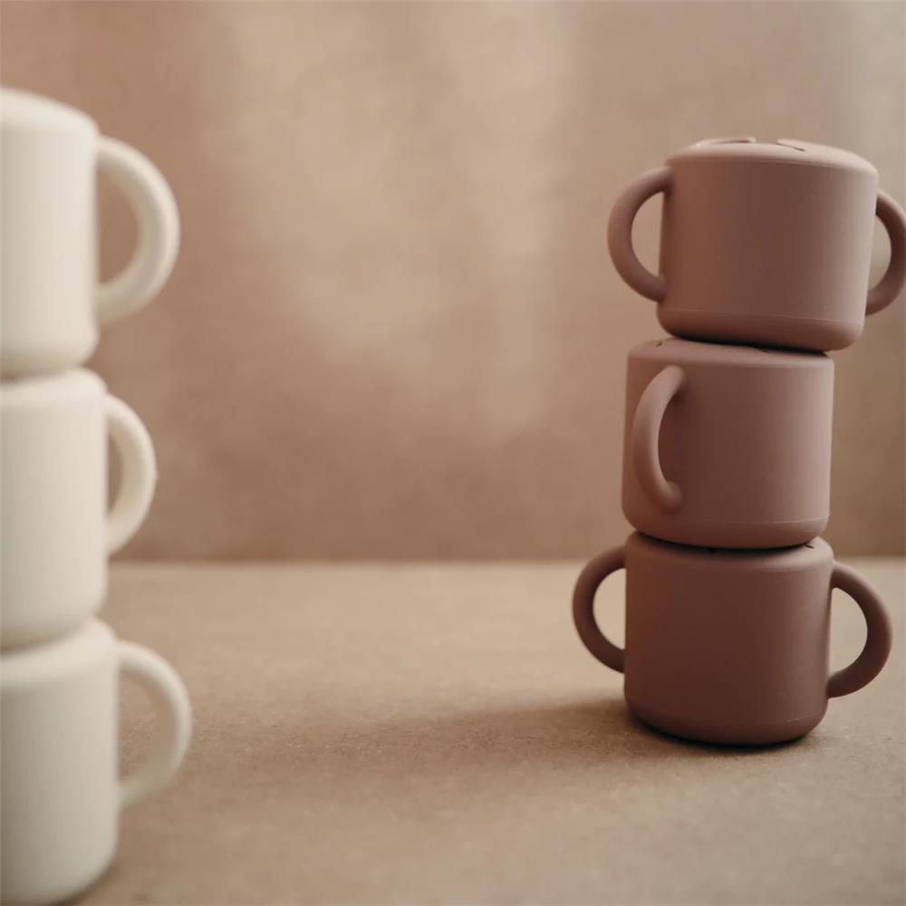 Mushie Snackbecher, Cloudy Mauve, aus Silikon, BPA-frei