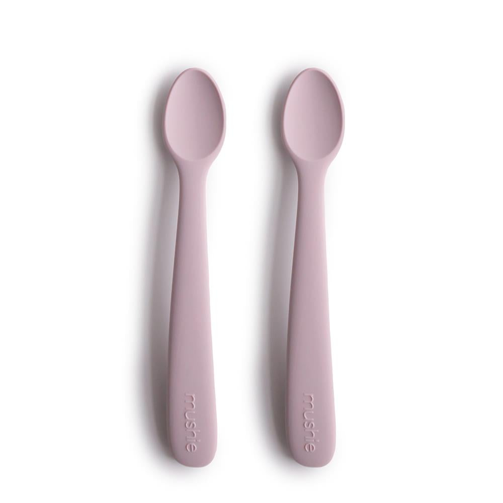 Mushie Silikon-Babylöffel 2er Set, Soft Lilac, BPA-frei