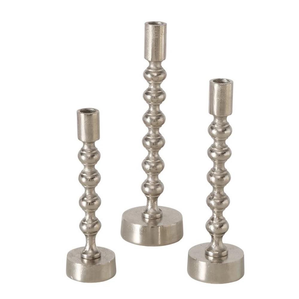 BOLTZE Kerzenleuchter Klisko 3-teiliges Set im Eleganten Design aus Metall in Silber