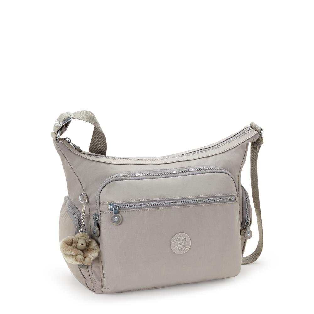 Kipling GABBIE M, Mittelgroße Umhängetasche, Grey Gris (grau), Schultertasche mit Reißverschluss