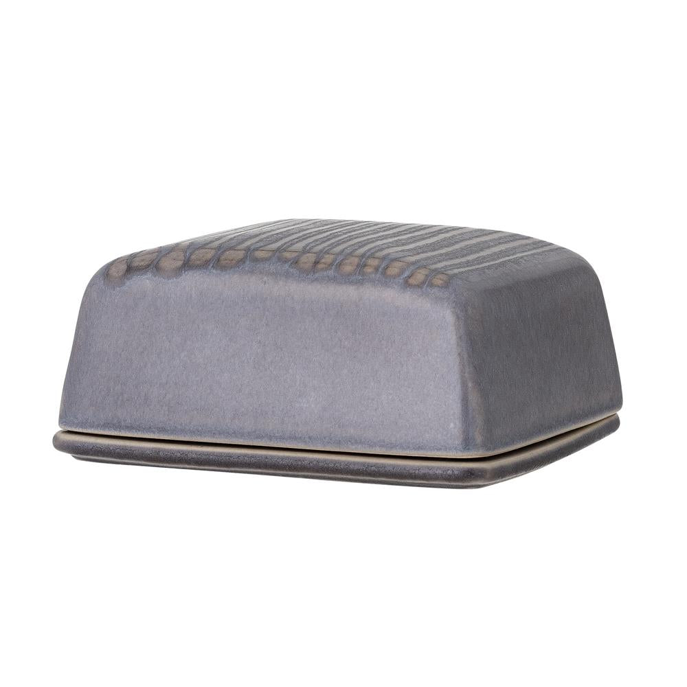 Bloomingville Raben Butterdose mit Deckel Grau Steingut Butterbox Butterkästchen dänisches Design