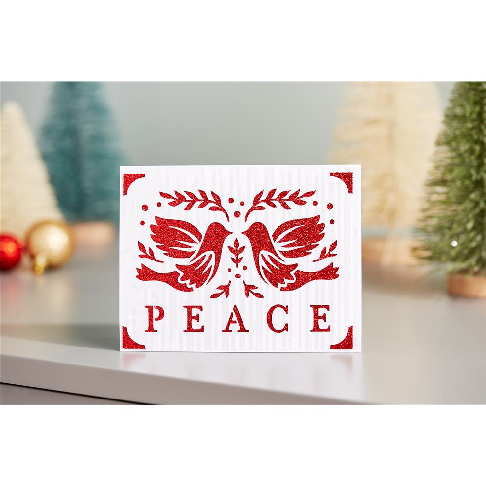 Cricut Joy Einlegekarten Set Glitzer & Glam 10 Stück 10,7 x 13,9 cm Graubraun Weiß Creme Grußkarten Karten