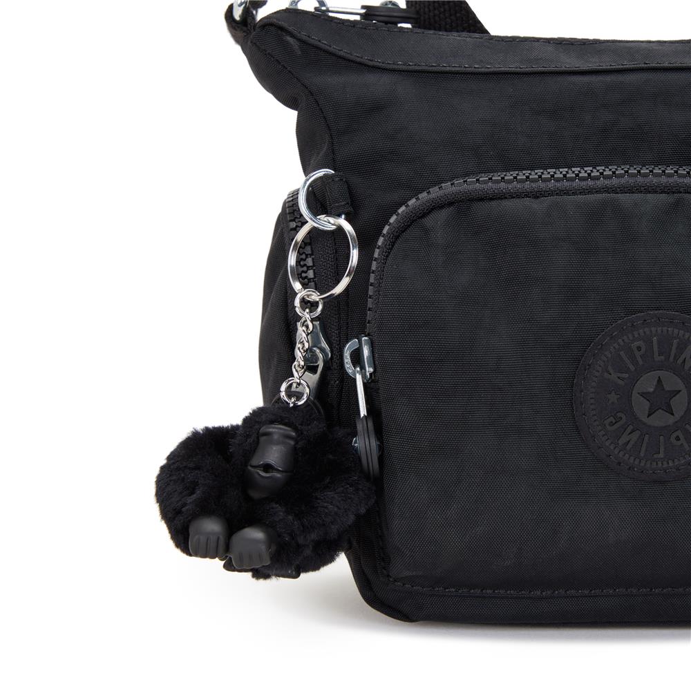 Kipling GABBIE MINI, Kleine Umhängetasche, Black Noir (schwarz), Schultertasche mit verstellbarem Riemen