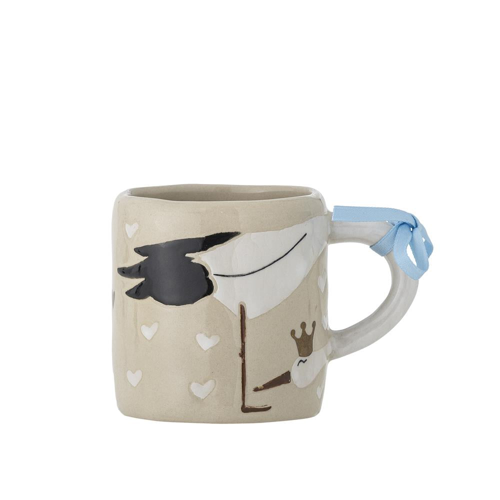 Bloomingville MINI Bambino Tasse mit Storch, perfekt für Baby shower (Babyparty)