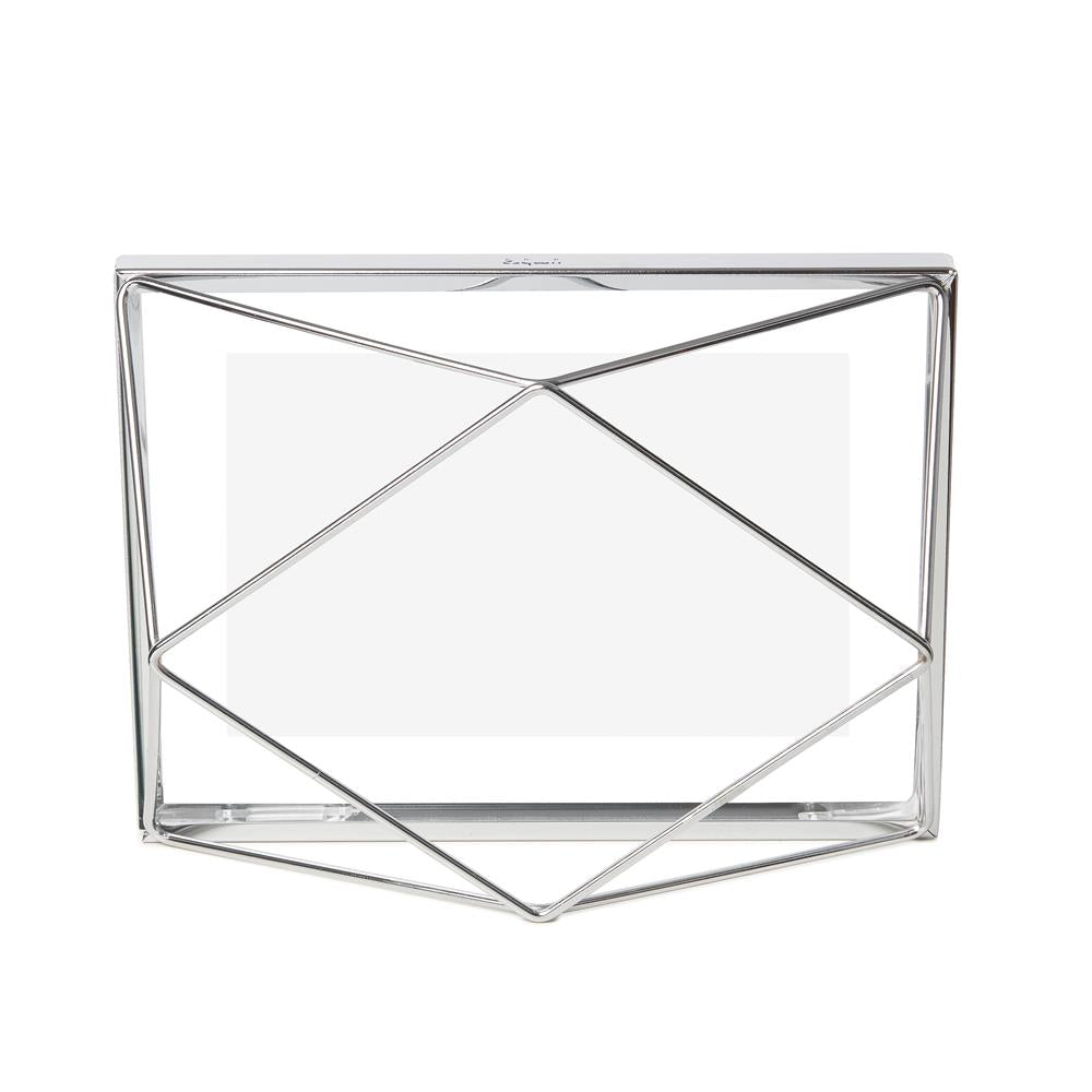Umbra Prisma Geometrischer Bilderrahmen 20 x 15 x 7 cm zum Aufhängen oder Aufstellen Chrom Silber