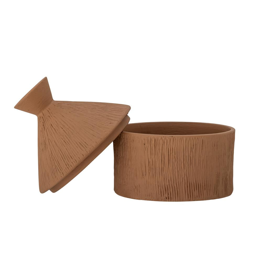 Bloomingville Caylie Gefäß mit Deckel, Rot, Terrakotta, D14xH17 cm, dänisches Design