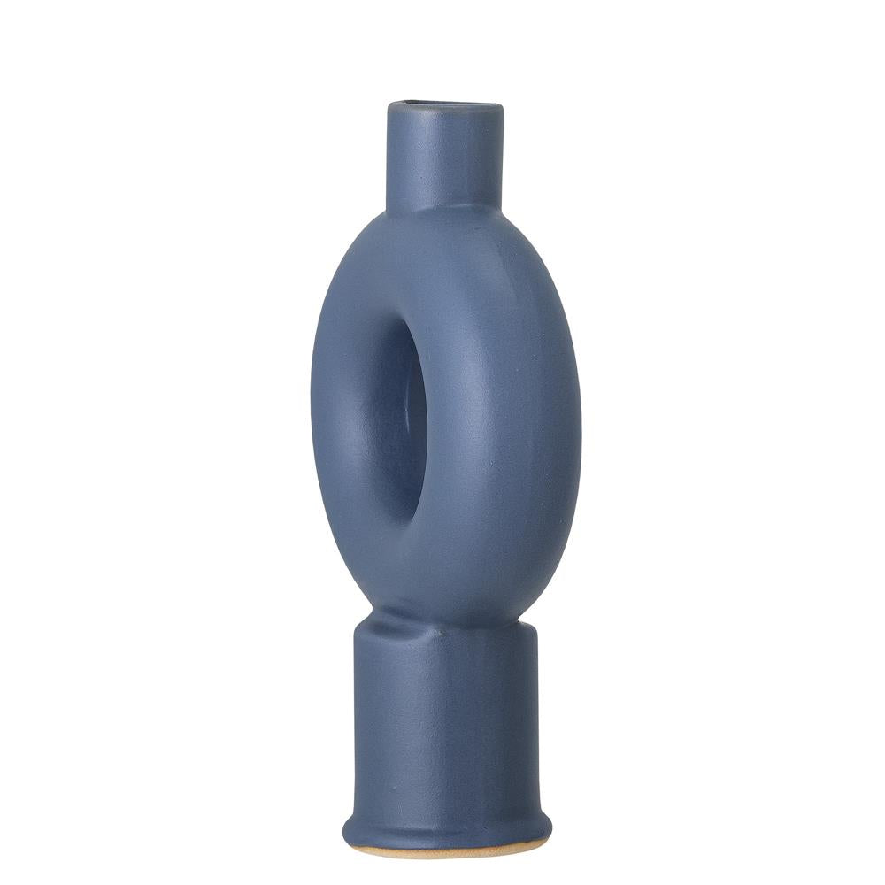 Bloomingville Dardo Vase in Blau 20cm aus Steingut
