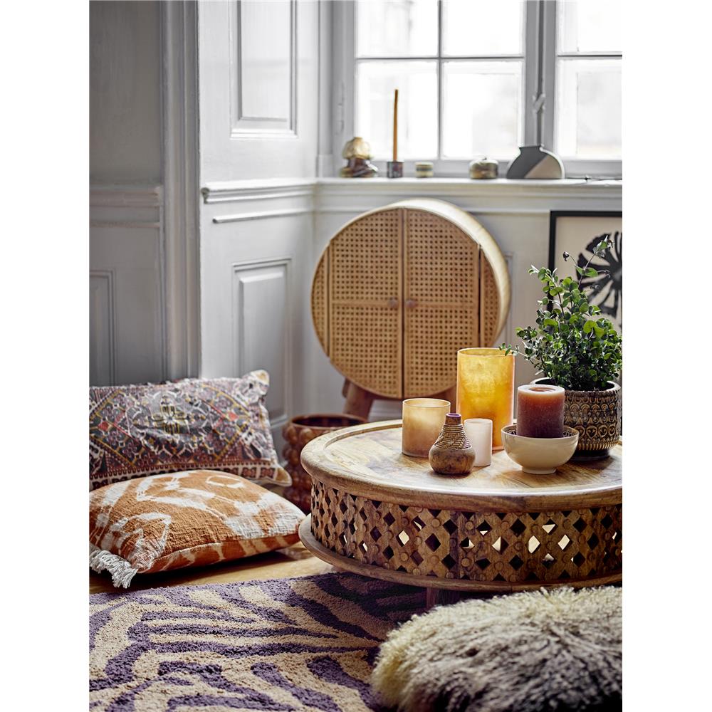 Bloomingville Ester Kissen in Orange, 50x50 cm, 100% Baumwolle mit Fransen