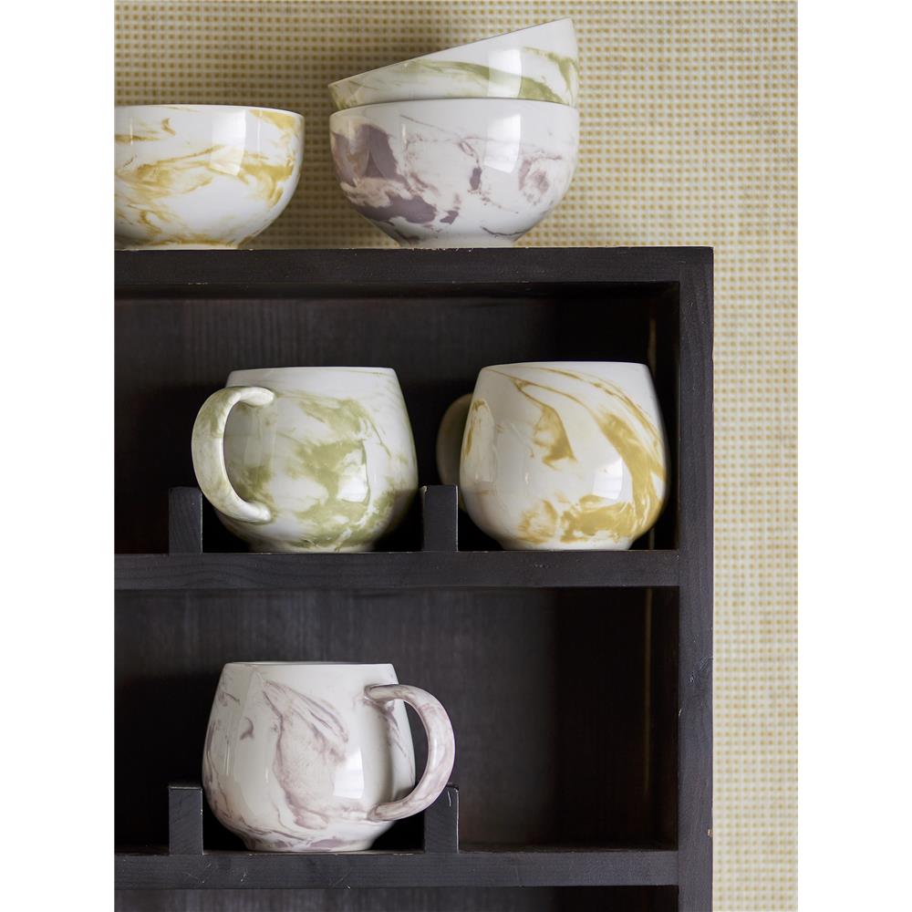 Bloomingville Palma Schale, 3er Set, Grün, Steingut D11,5xH6,5 cm, dänisches Design