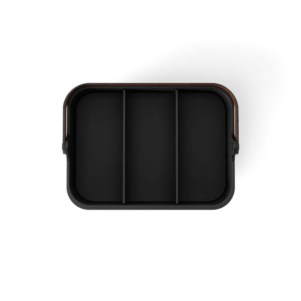 Umbra Bellwood Vorratsschrank Organizer mit 3 Fächern, großer Aufbewahrungsbehälter in Schwarz/Walnuss