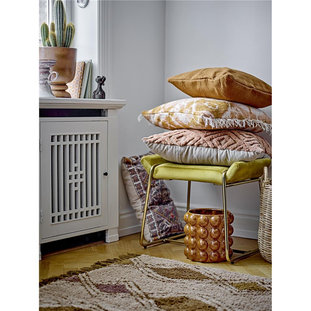 Bloomingville Ester Kissen in Orange, 50x50 cm, 100% Baumwolle mit Fransen