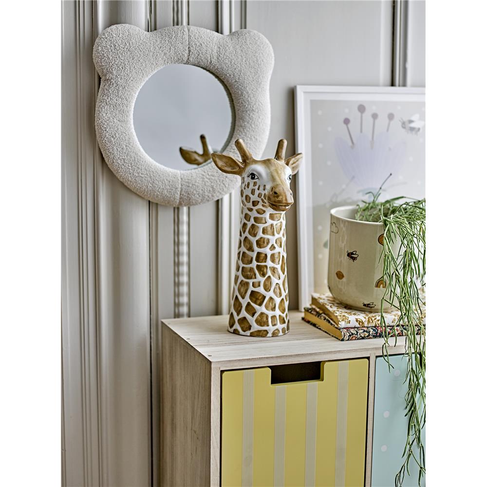 Bloomingville MINI Agnes Blumentopf, Weiß, Steingut, Übertopf, Kinderzimmer, dänisches Design