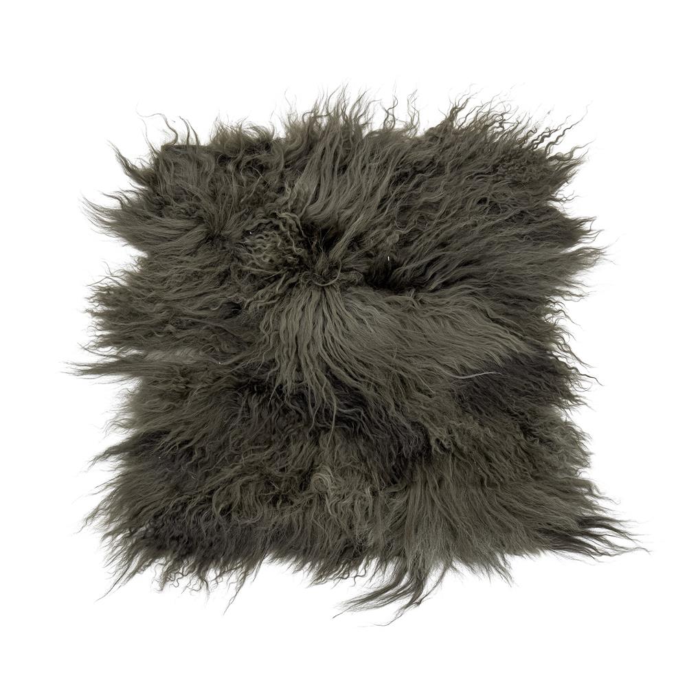 Bloomingville Hilma Sitzpolster, 40x40 cm, Grün, aus tibetanischem Lammfell