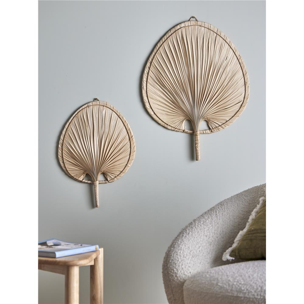Bloomingville Oumou Wanddekor Palmblätter 2er Set Natur Wanddekoration