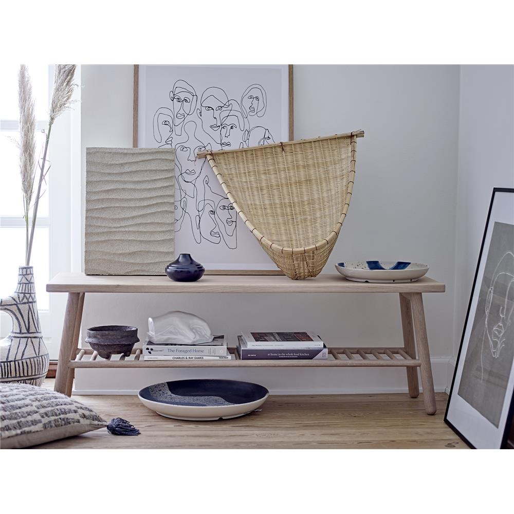 Bloomingville Ozcar Wanddekoration, blauer Steingut-Teller, nordisches Design