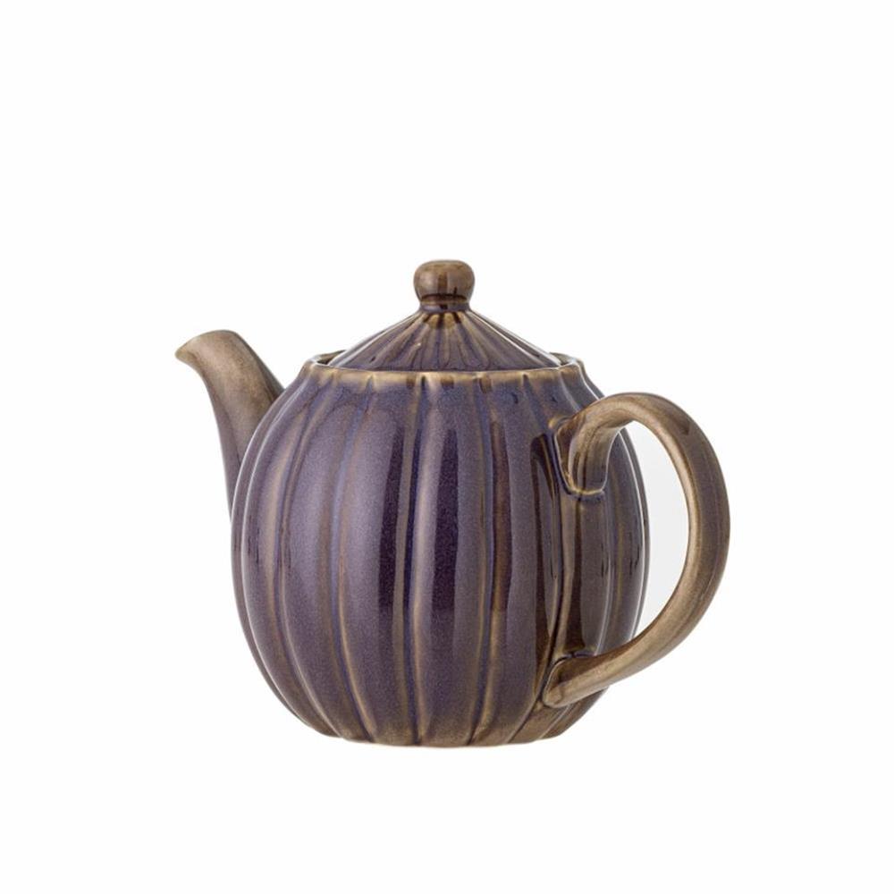 Bloomingville Latina Teekanne, Violett, 1 Liter, Steingut, dänisches Design