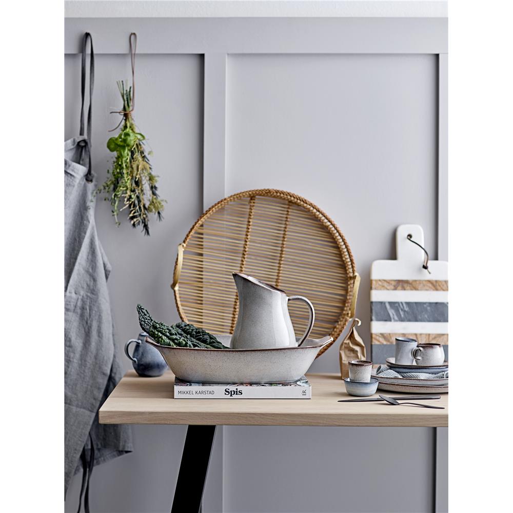 Bloomingville Sandrine Teller, Natur, 22cm, Steingut, dänisches Design