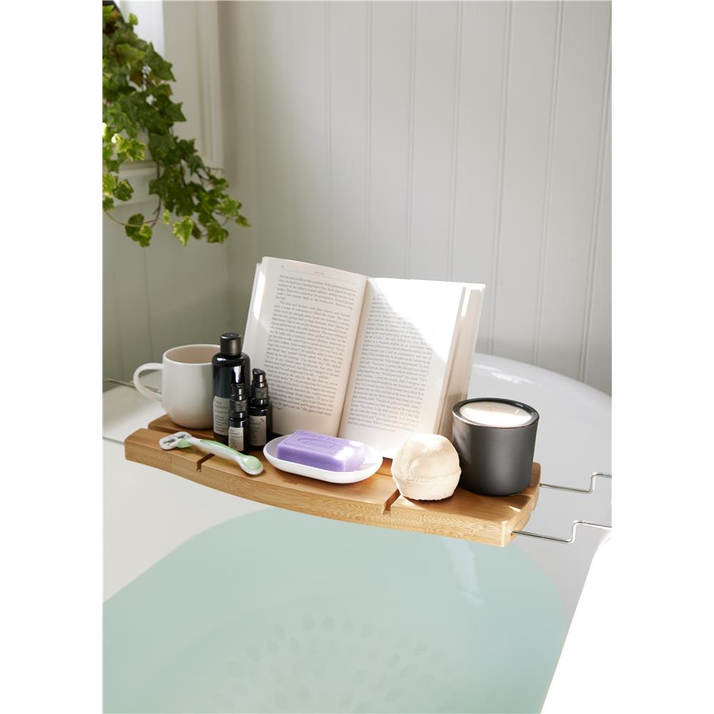 Umbra Aquala Badewannenablage Bambus Natur Ausziehbares Badewannenbrett