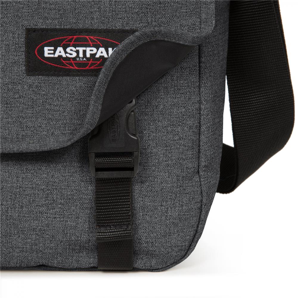 Eastpak DELEGATE +, Umhängetasche, Black Denim (grau), 20L, Laptoptasche, Messenger-Tasche
