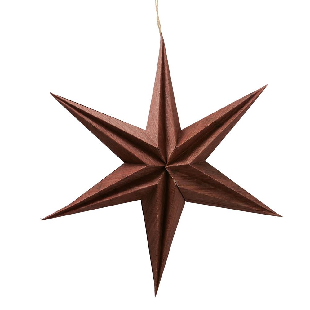 BOLTZE Dekoanhänger Kassia 40cm Stern braun Kerben Weihnachten Hängedekoration