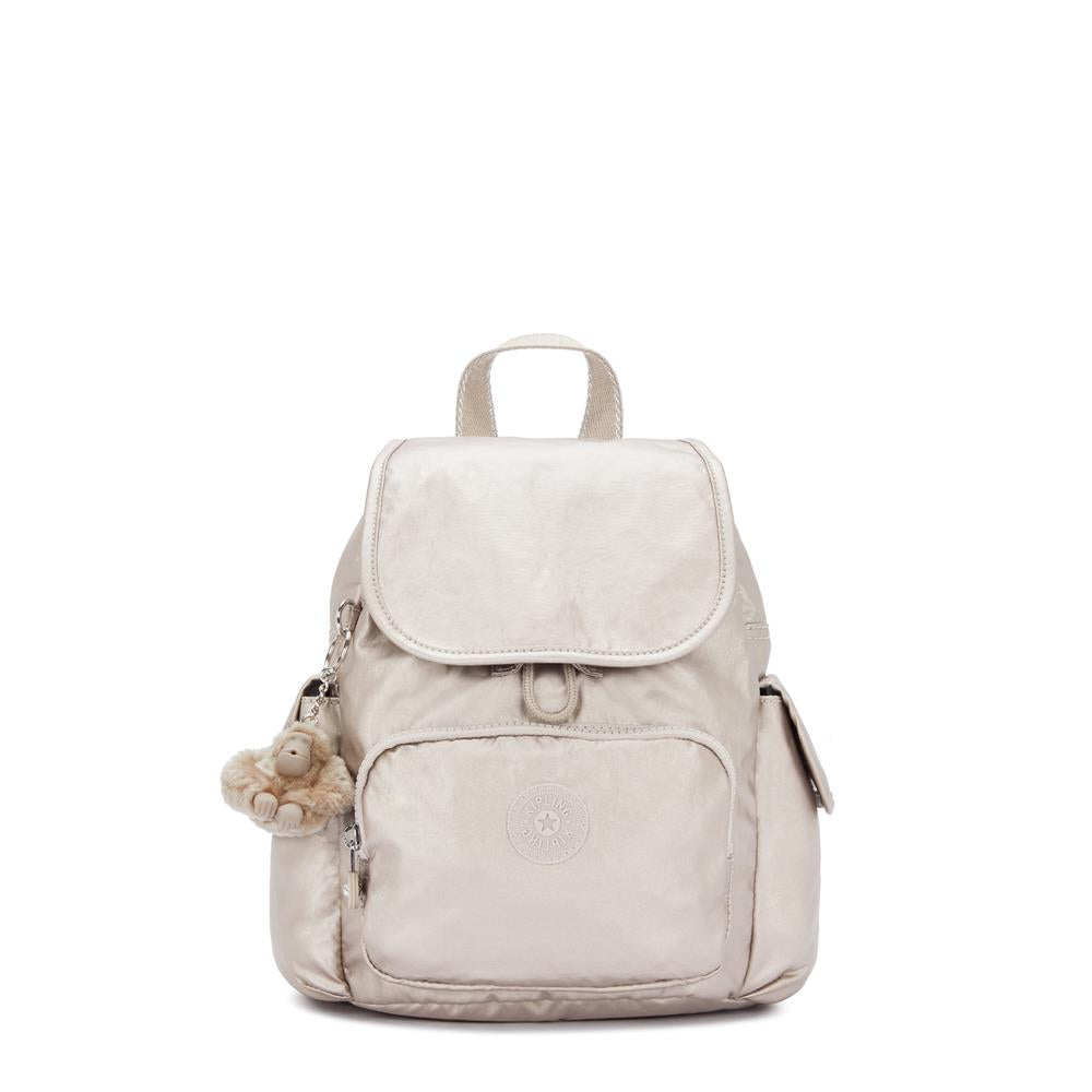 Kipling CITY PACK MINI, Extra kleiner Rucksack, Metallic Glow (beige), 9L, Kompakt & Stylisch