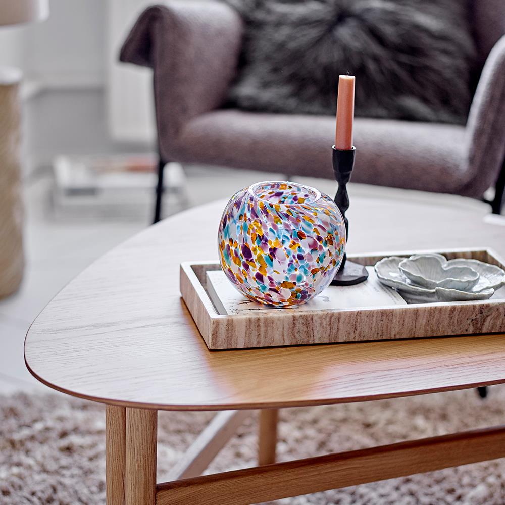 Bloomingville Majsa Tablett – braunes Marmor-Tablett, 38x18 cm, vielseitig & lebensmittelgeeignet