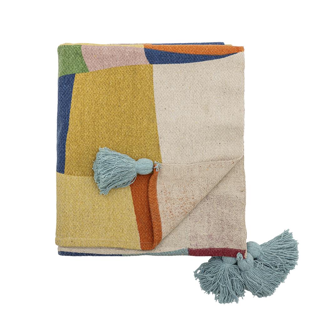 Bloomingville MINI Colorine Decke Bunt Baumwollmix 160x130cm Kinder