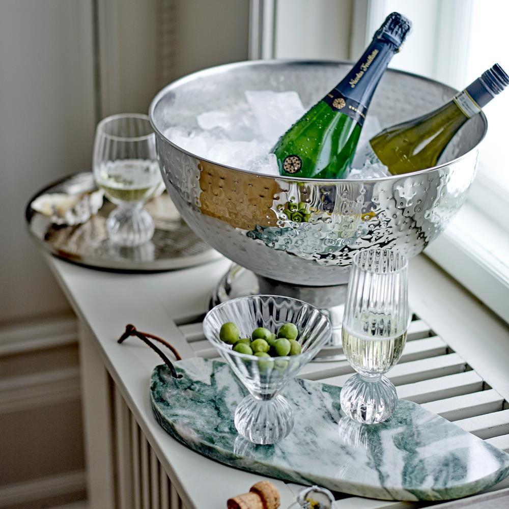 Bloomingville Kaluka Champagnerschale aus Edelstahl in Silber – elegante Getränkeschale für Feiern
