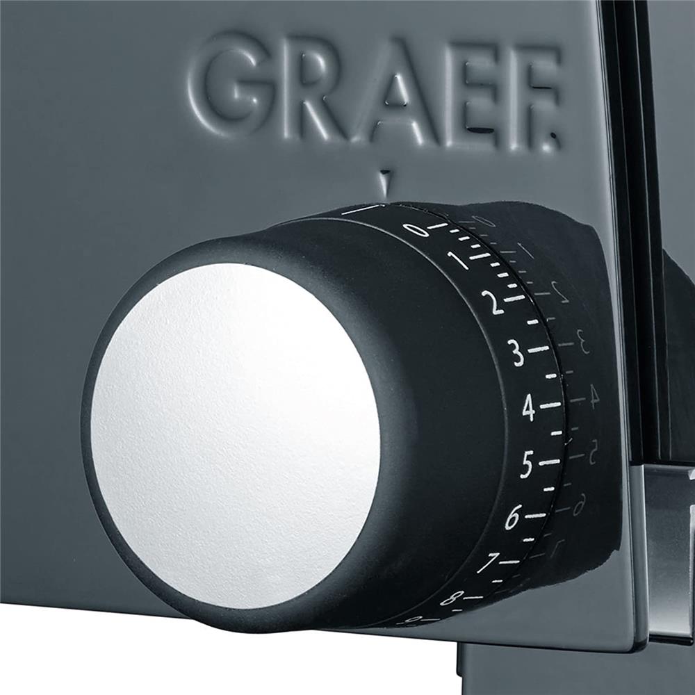 GRAEF SKS 100 Allesschneider Schwarz Wellenschliffmesser Edelstahl Metall kompakt inkl. MiniSlice