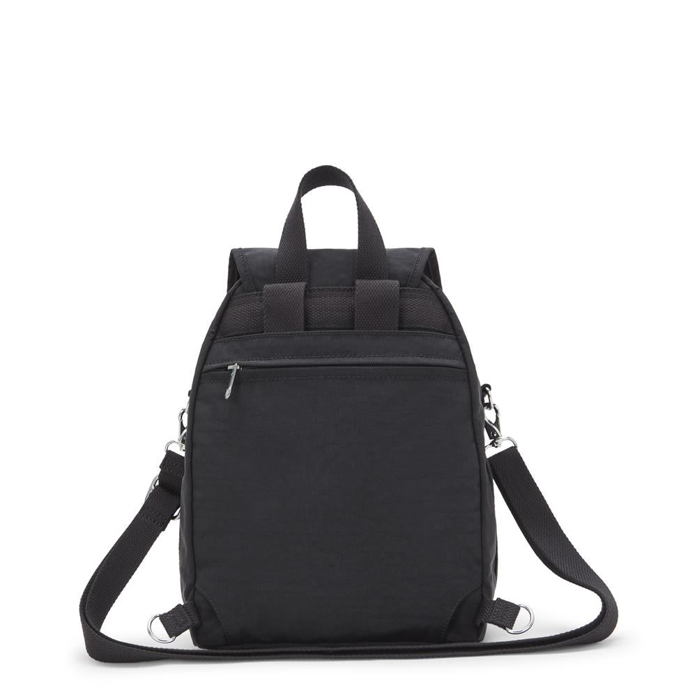 Kipling FIREFLY UP, kleiner Rucksack, Black Noir (schwarz), wandelbar zur Schultertasche