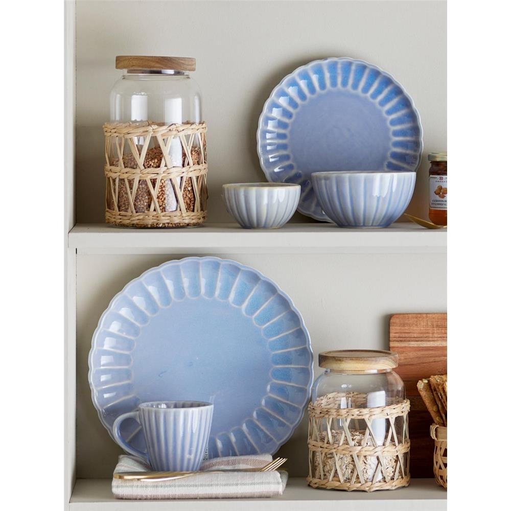 Bloomingville Latina Teller, Blau, 27 cm, Steingut, Speiseteller, dänisches Design