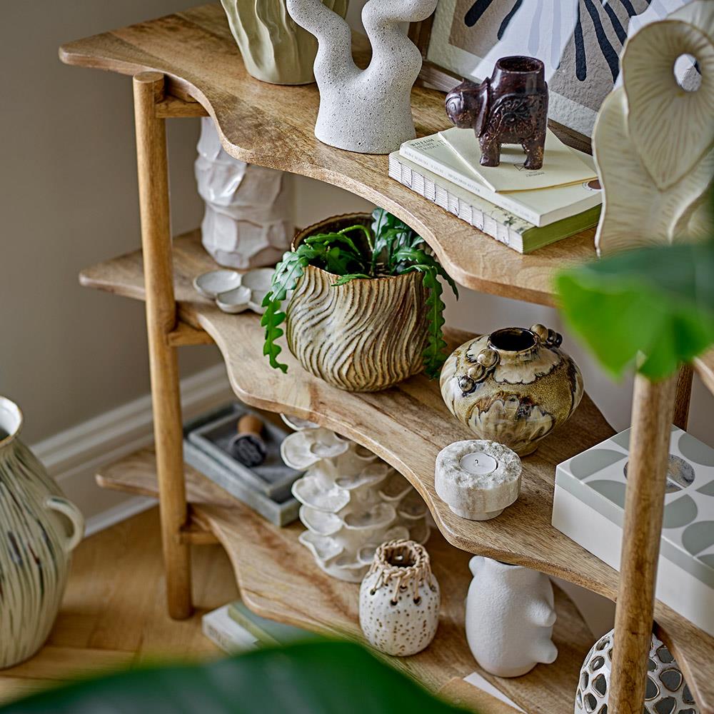 Bloomingville Dua Blumentopf Grün Ø19 cm – Steingut mit organischer Struktur