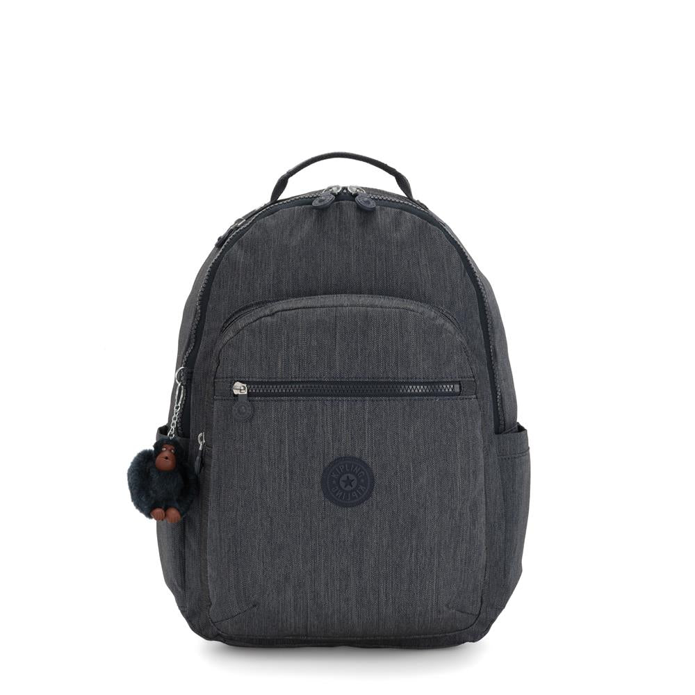 Kipling SEOUL L, Großer Schulrucksack mit 15-Zoll-Laptopfach, 27L, Marine Navy (blau)