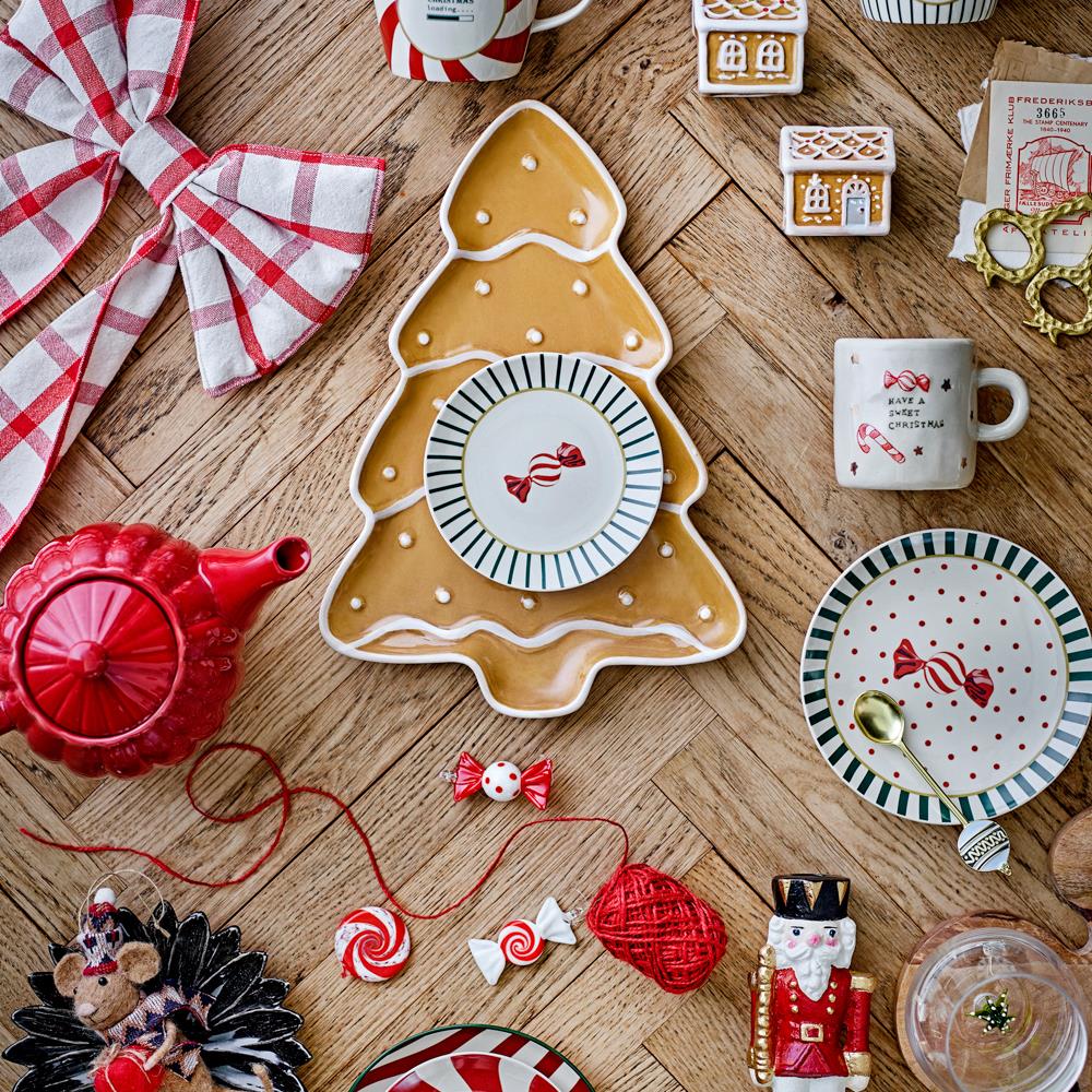 Bloomingville Misa Weihnachtsgläser, Glas 560 ml 4er Set mit Weihnachtsmotiv