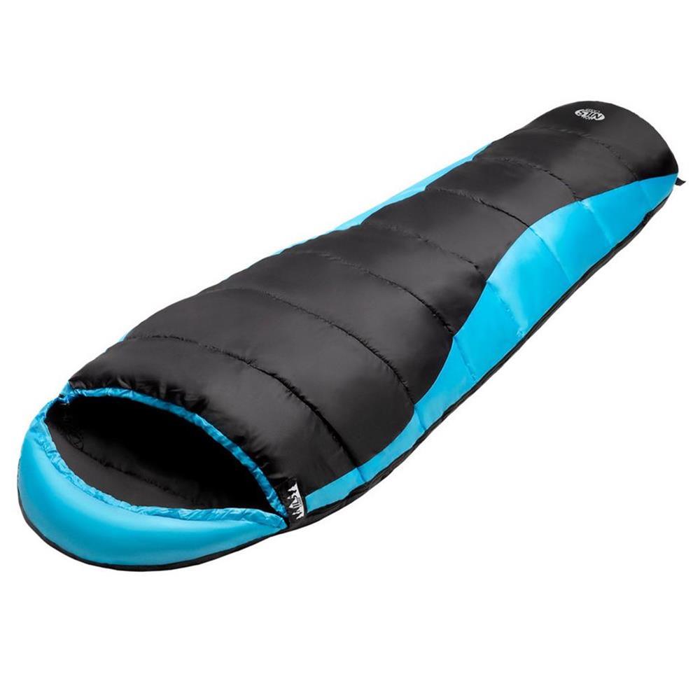 NILS CAMP Schlafsack Schwarz-Blau - Mumienschlafsack für Camping, Trekking & Outdoor