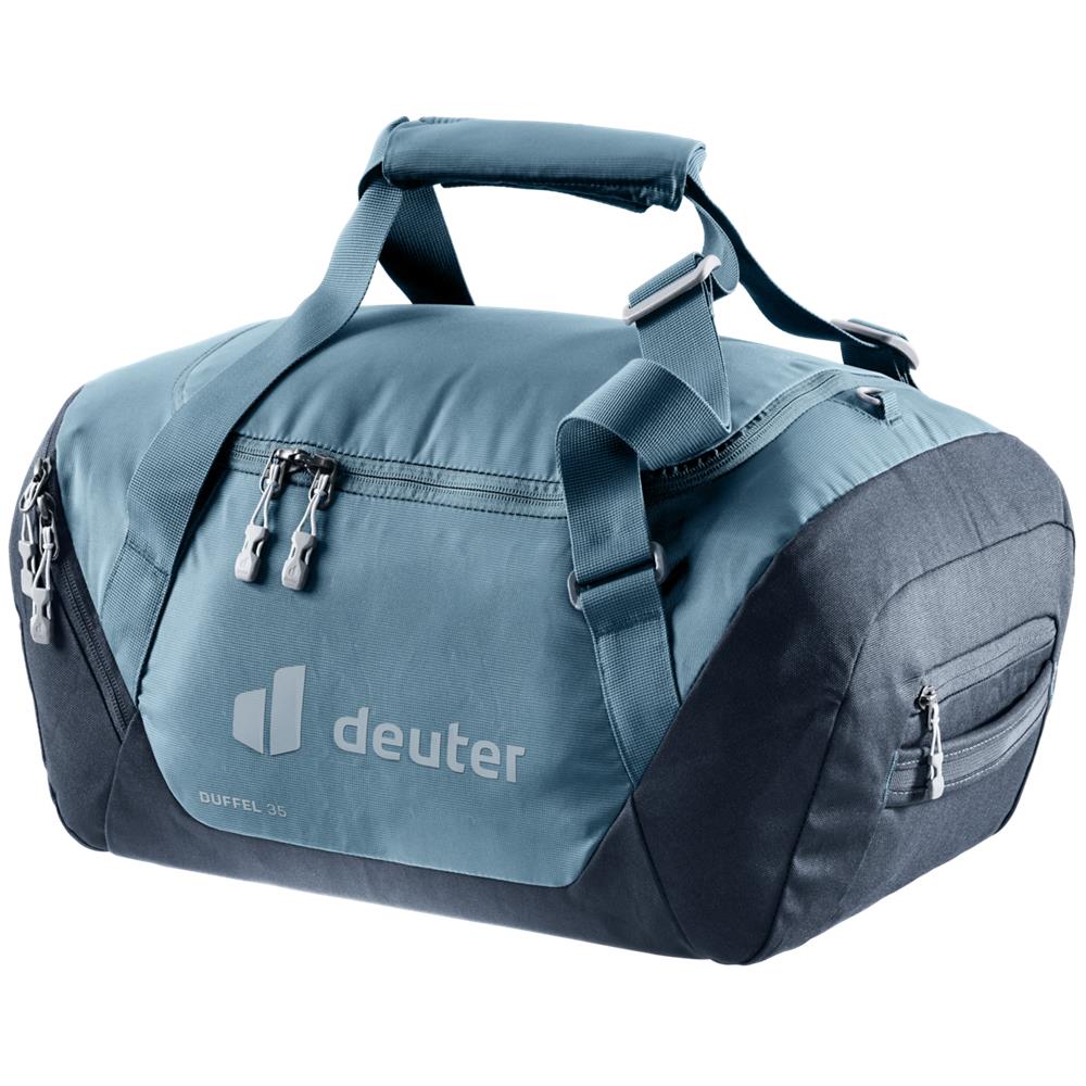 deuter Duffel 35, Reisetasche, atlantic-ink (blau), 35L, Duffelbag mit Seitentasche, Netzinnentasche