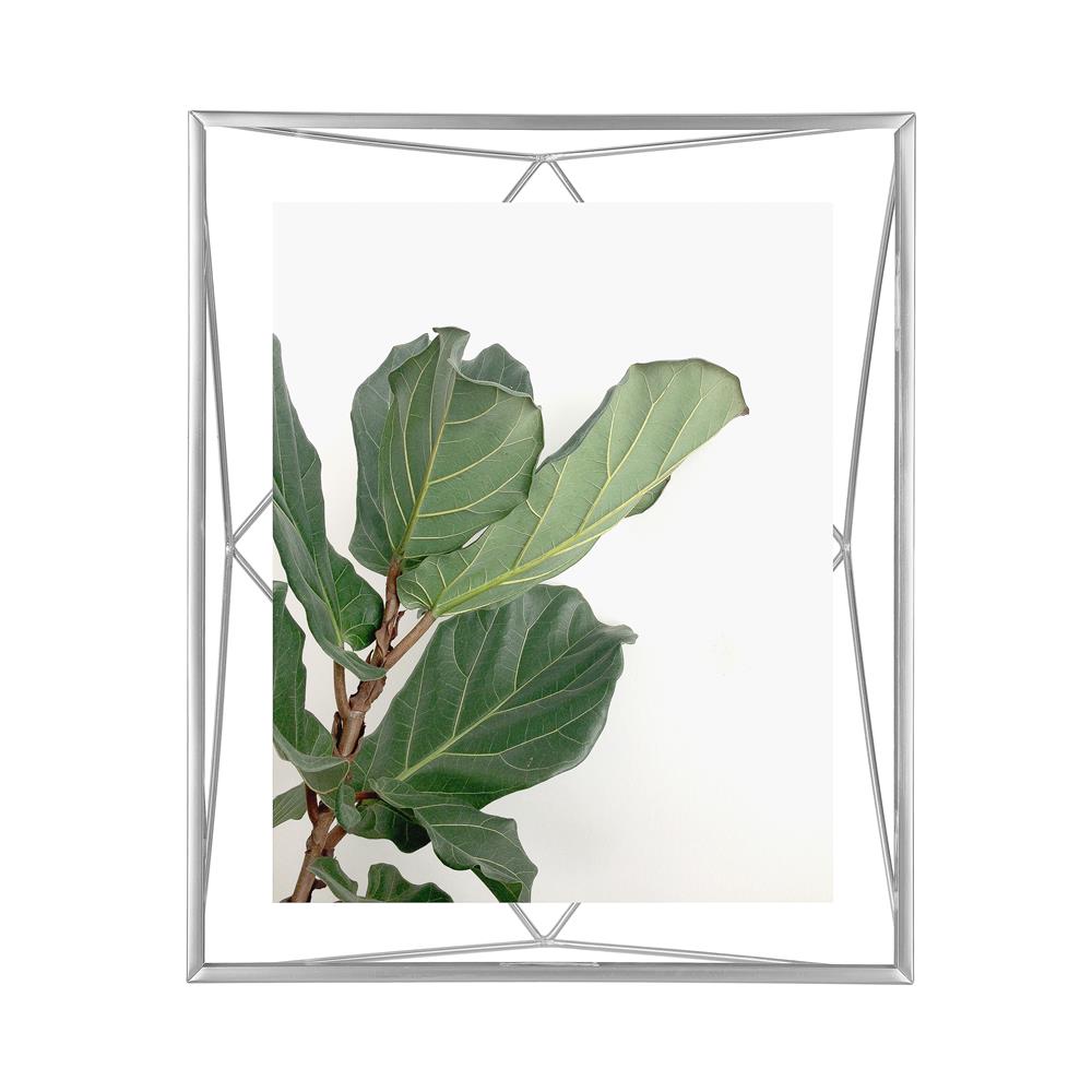 Umbra Prisma Geometrischer Bilderrahmen zum Aufhängen oder Aufstellen Chrom 30 x 25 x 8 cm