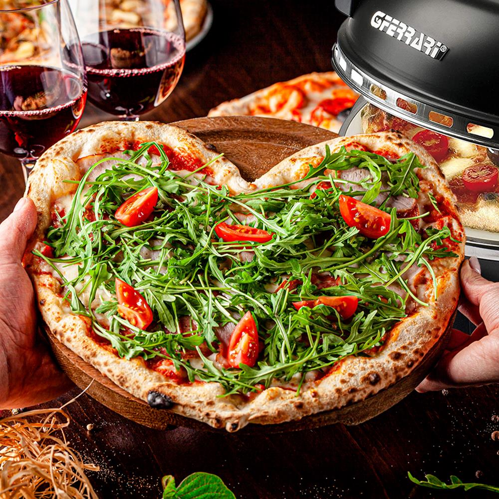 G3Ferrari elektrischer Pizzaofen Delizia 1200 W für Pizza Ø 31cm schwarz Pizzamaker mit feuerfestem Naturstein
