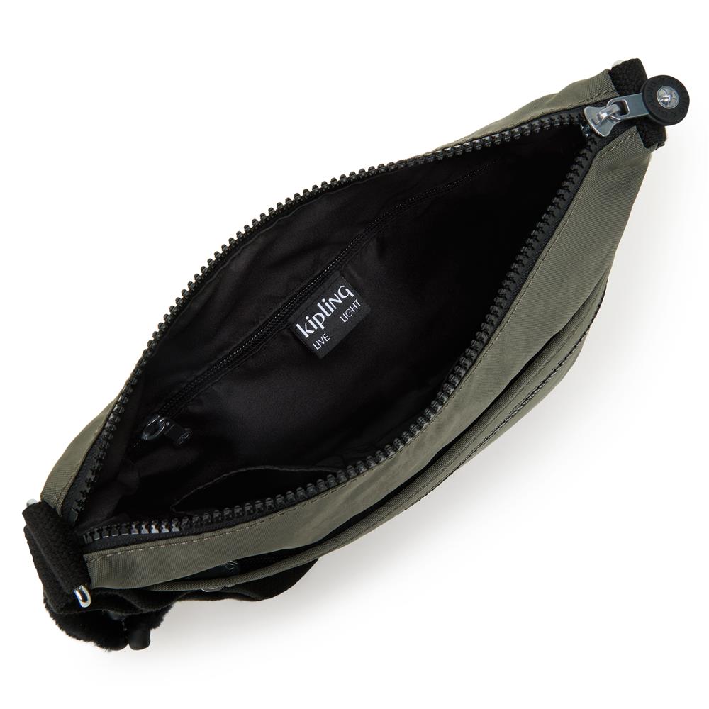 Kipling ARTO M, Mittelgroße Umhängetasche, Green Moss (grün), Schultertasche mit Reißverschluss
